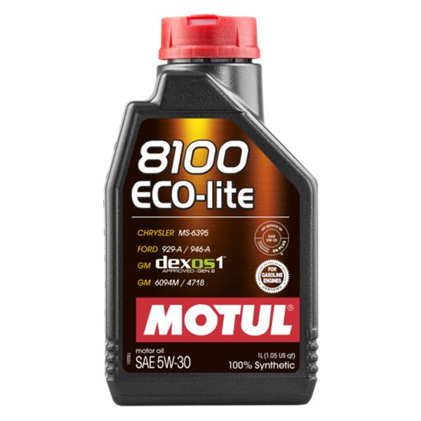 Motul USA® - 8100 Eco-Lite™ SAE 5W-30 Full Synthetic Motor Oil, 1 Liter (1.06 Quarts)