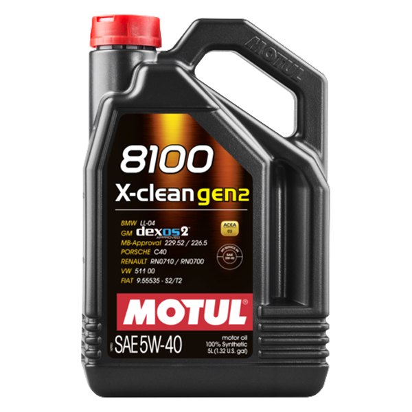 Motul USA® - 8100 X-Clean™ SAE 5W-40 Full Synthetic Motor Oil, 1 Liter (1.06 Quarts)