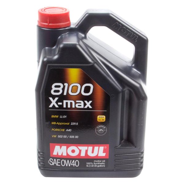 Motul USA® - 8100 X-Max™ SAE 0W-40 Full Synthetic Motor Oil, 5 Liters (5.28 Quarts)