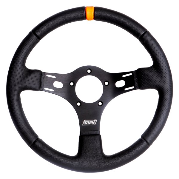 MPI® - Black Aluminum Steering Wheel with Orange Stripe