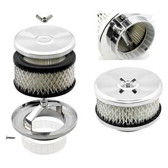 Mr. Gasket® - Chrome Deep-Dish Air Cleaner Assembly (2" Tall 4" OD)