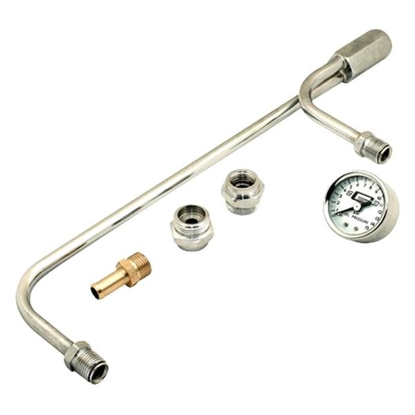 Mr. Gasket® 1559 Chrome Fuel Lines With Fuel Pressure Gauge