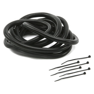 Mr. Gasket® - 3/8"x8' Black Split Loom Tubing with Tie Kit