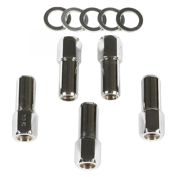 Mr. Gasket® - Chrome Plated Shank Seat Open End Lug Nuts with Washers