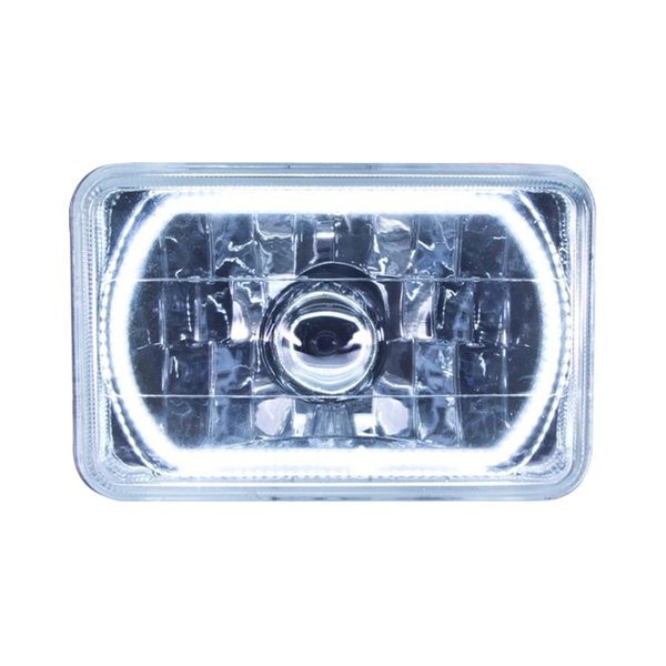 Mr. Mustang® - Oracle Lighting™ 4x6" Rectangular Chrome Crystal Headlight with White SMD Halo Preinstalled