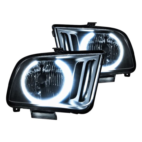 Mr. Mustang® - Oracle Lighting™ Black Crystal Headlights with White SMD LED Halos Preinstalled