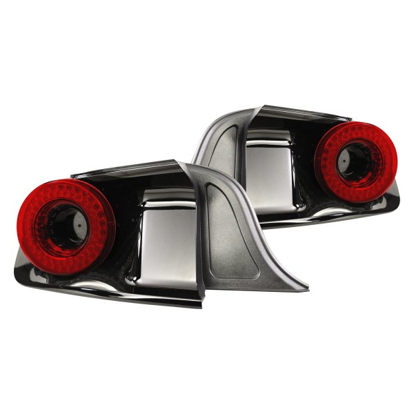 Mr. Mustang® - XB™ Black/Red LED Tail Lights, Ford Mustang