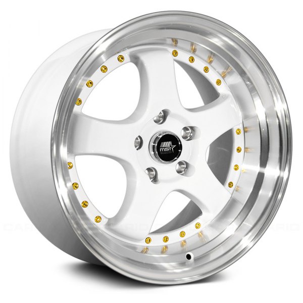 MST® - MT07 White with Machined Lip and Gold Rivets