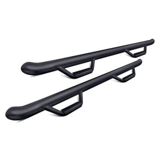 N-Fab® - 2" Cab Length Black Round Nerf Steps