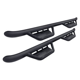 N-Fab® HPN0570CC-TX - 3" Podium Cab Length Black Round Side Steps