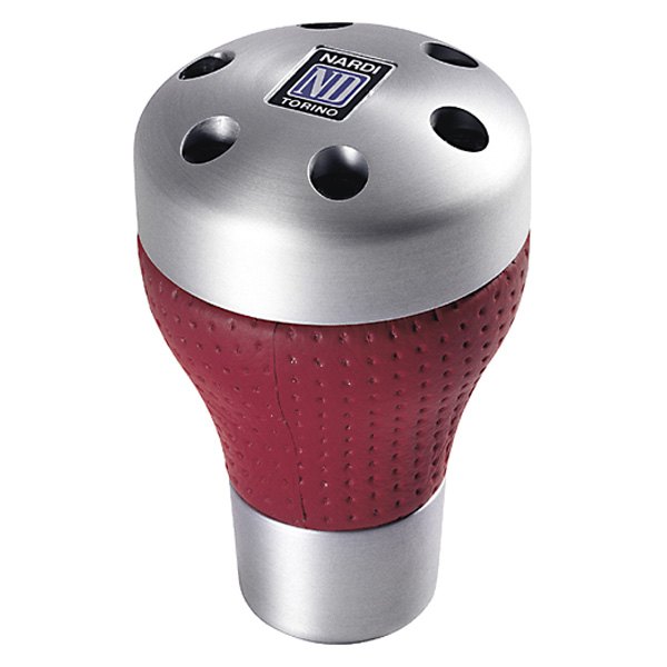 Nardi® - Ambition Style Aluminum/Red Perforated Leather Shift Knob