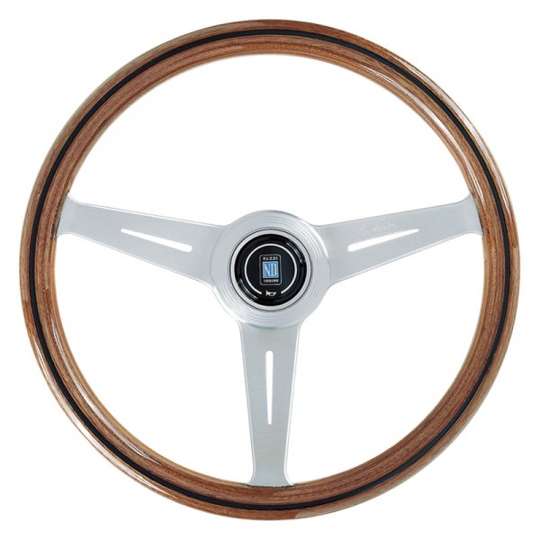 Nardi® - 3-Spoke ND Classic Wood Steering Wheel with Satin Spokes and Functioning Horn