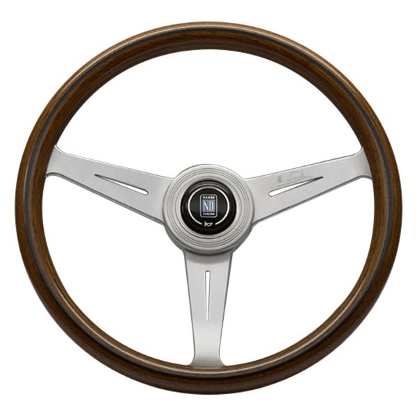 Nardi® - 3-Spoke ND Classic Wood Steering Wheel with Satin Spokes and Non-Functioning Horn