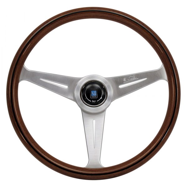 Nardi® - 3-Spoke ND Classic Wood Steering Wheel with Satin Spokes and Nardi Logo