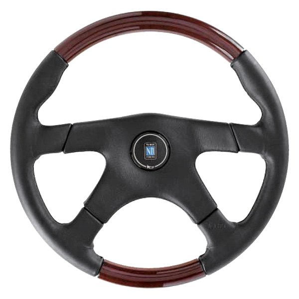 Nardi® - 4-Spoke Gara Wood Steering Wheel with Black Leather Pad