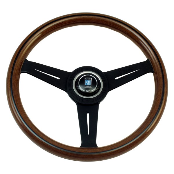 Nardi® - 3-Spoke ND Classic Wood Steering Wheel with Black Spokes and Nardi Logo