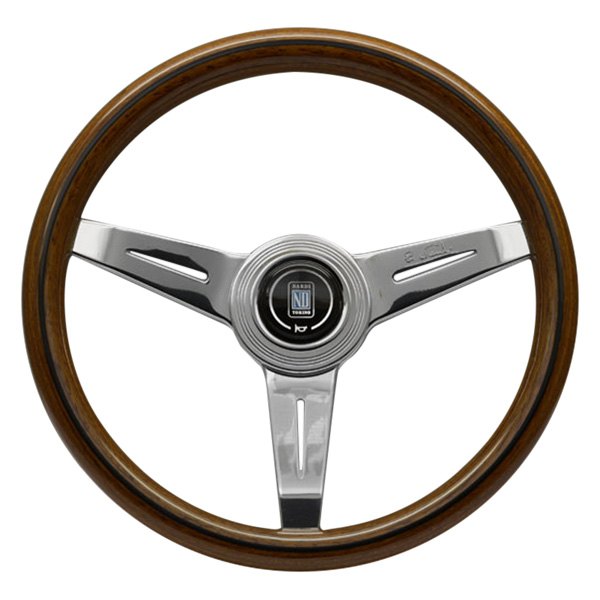 Nardi® - 3-Spoke ND Classic Wood Steering Wheel with Polished Spokes and Nardi Logo