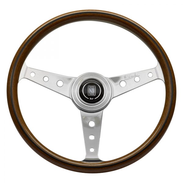 Nardi® - 3-Spoke Classic Wood Steering Wheel with Round Holes in the Spokes