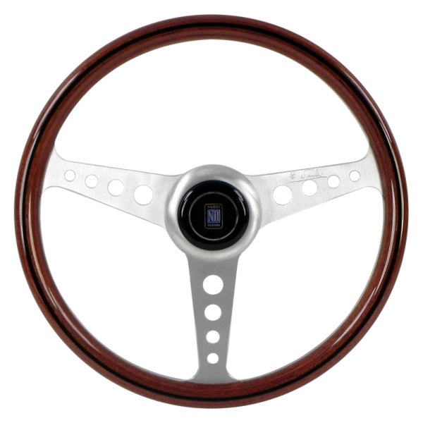 Nardi® - 3-Spoke Classic Wood Steering Wheel with Anni '60 Horn Button and Satin Spokes