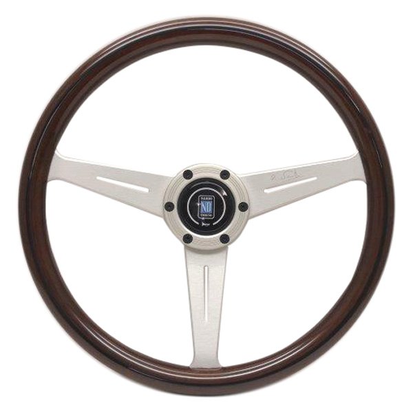 Nardi® - 3-Spoke Classic Wood Series Steering Wheel with Trim Ring Screws at Sight and White Spokes