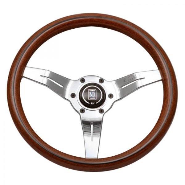 Nardi® - 3-Spoke Deep Corn Wood Steering Wheel with Polished Spokes and Nardi Logo