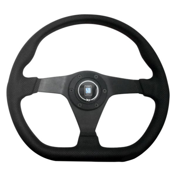 Nardi® - 3-Spoke Gara Sport Series Perforated Leather Black Steering Wheel