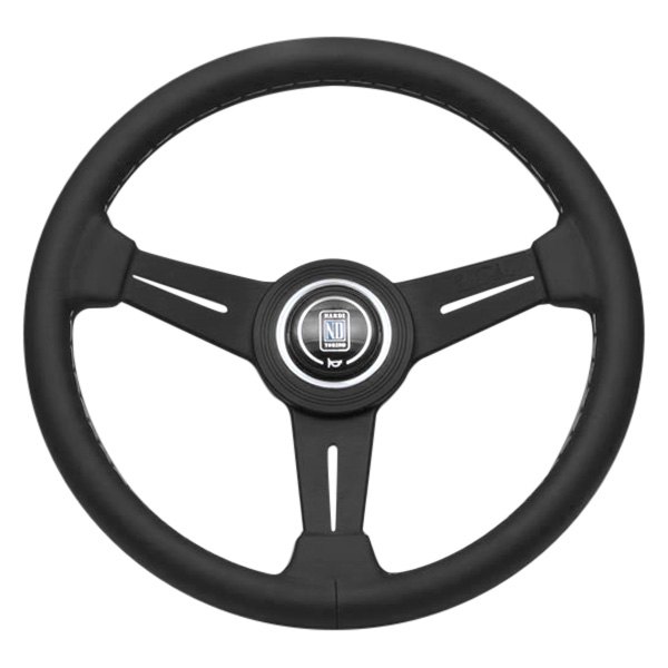 Nardi® - 3-Spoke ND Classic Series Leather Black Steering Wheel with Black Spokes