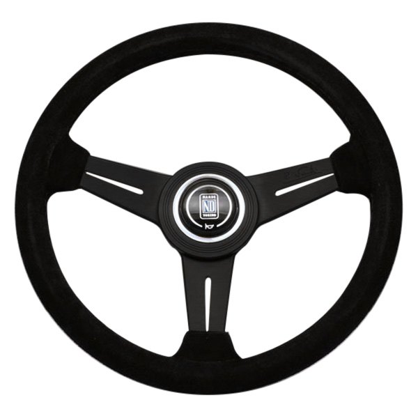 Nardi® - 3-Spoke ND Classic Series Suede Black Steering Wheel with Black Spokes