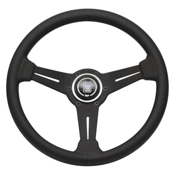 Nardi® - 3-Spoke ND Classic Series Perforated Leather Black Steering Wheel with Black Spokes
