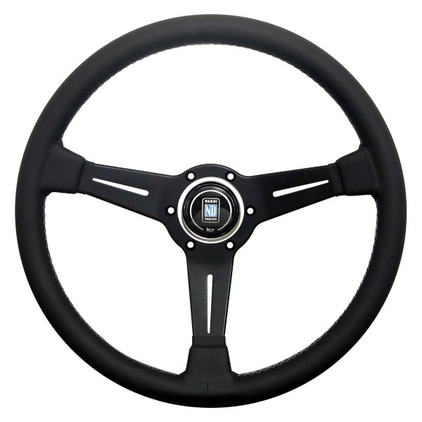 Nardi® - 3-Spoke ND Classic Series Smooth Leather Black Steering Wheel