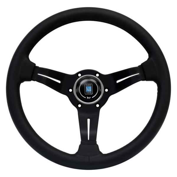 Nardi® - 3-Spoke Deep Corn Series Smooth Leather Steering Wheel with Black Stitching