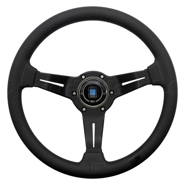 Nardi® - 3-Spoke Deep Corn Series Perforated Leather Steering Wheel with Black Stitching