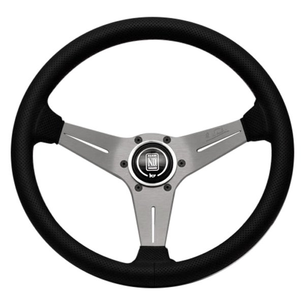 Nardi® - 3-Spoke Deep Corn Series Perforated Leather Steering Wheel with Red Stitching