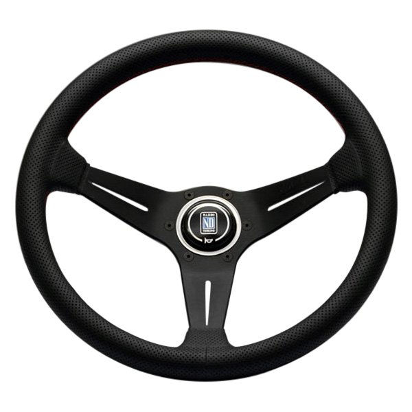 Nardi® - 3-Spoke Deep Corn Series Perforated Leather Steering Wheel with Yellow Stitching