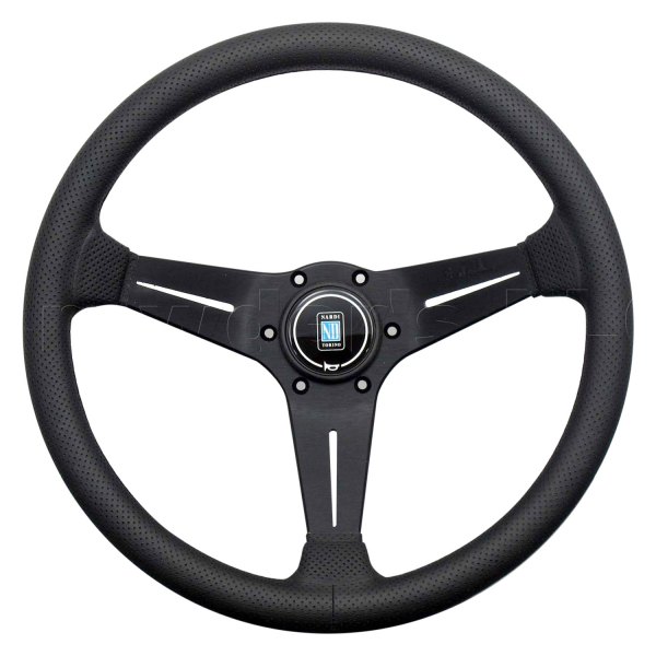 Nardi® - 3-Spoke Deep Corn Series Perforated Leather Steering Wheel with Black Stitching