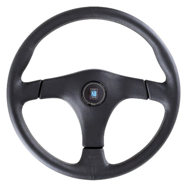 Nardi® - 3-Spoke Gara Series Leather Black Steering Wheel with Center Pad and Nardi Logo