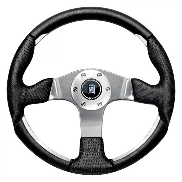 Nardi® - 3-Spoke ND1 Metal Smooth/Perforated Leather Steering Wheel