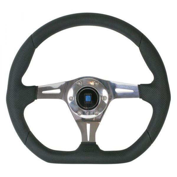 Nardi® - 3-Spoke Kallista Series Leather/Perforated Black Steering Wheel