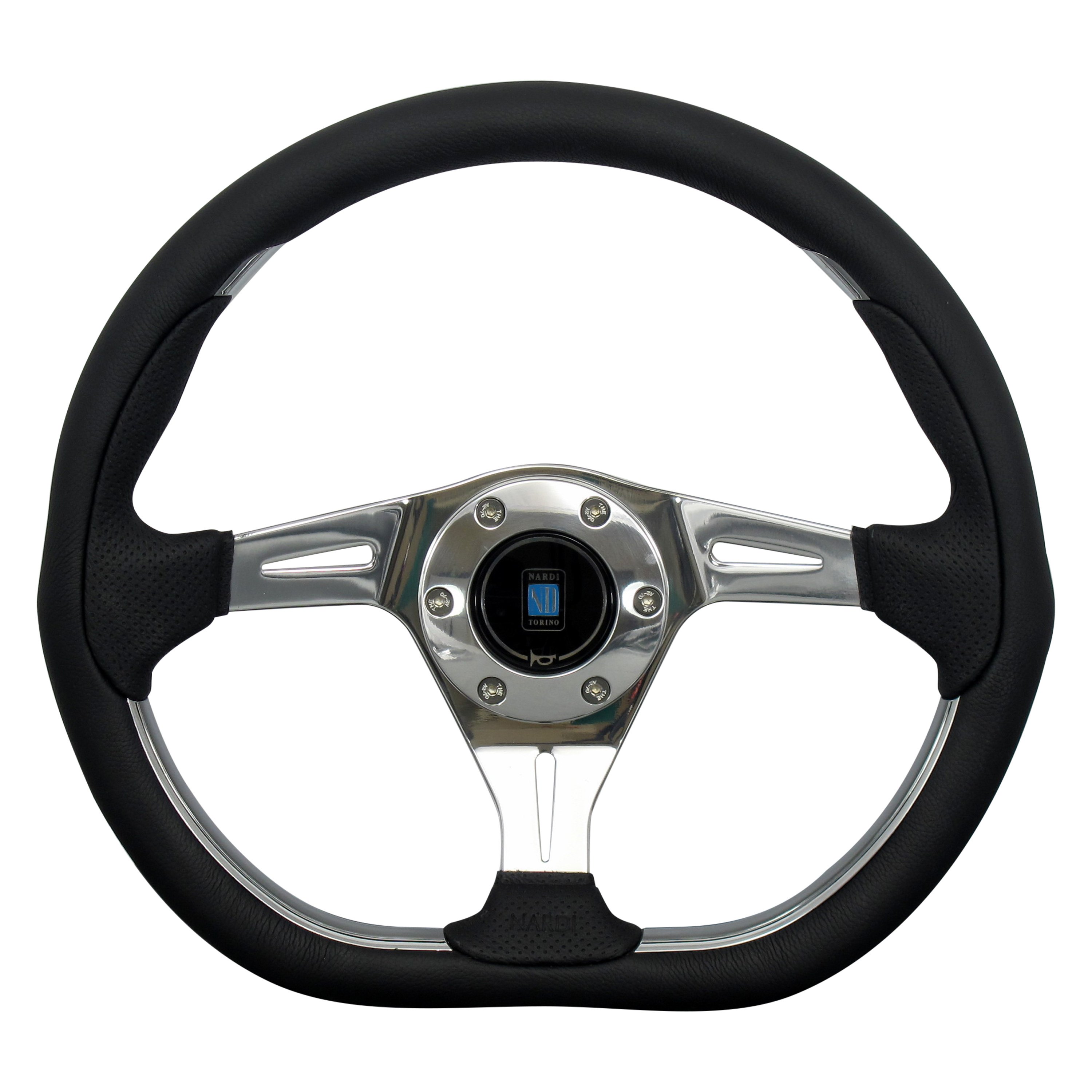 Nardi® - 3-Spoke Kallista Metal Leather/Perforated Leather Steering Wheel