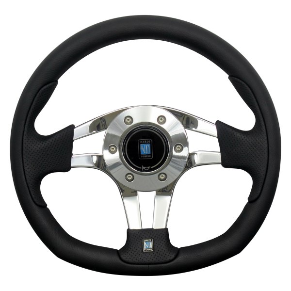 Nardi® - 3-Spoke Pasquino Leather/Perforated Leather Black Steering Wheel