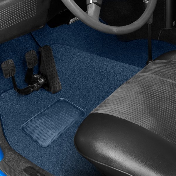  Newark Auto® - Sewn-To-Contour Lapis Blue Nylon Cut Pile Replacement Front and Rear Carpet Kit