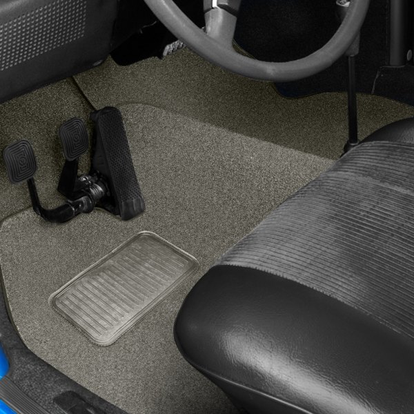  Newark Auto® - Sewn-To-Contour Silver Nylon Cut Pile Replacement Front and Rear Carpet Kit