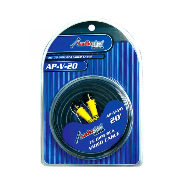Audiopipe® - 20' Video RCA Cable with Flexible PVC Jacket & Gold Plated Connectors