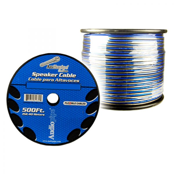 Audiopipe® - Flexible Series 14 AWG 2-Way 500' Blue/Gray Stranded GPT Speaker Wire