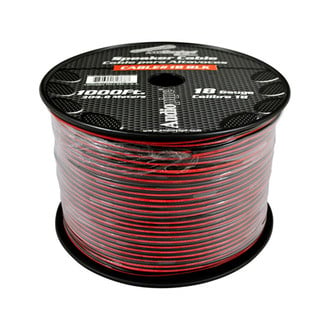 Audiopipe® CABLE18BLACK - 18 AWG 2-Way 1000' Black/Red Stranded GPT Speaker Wire