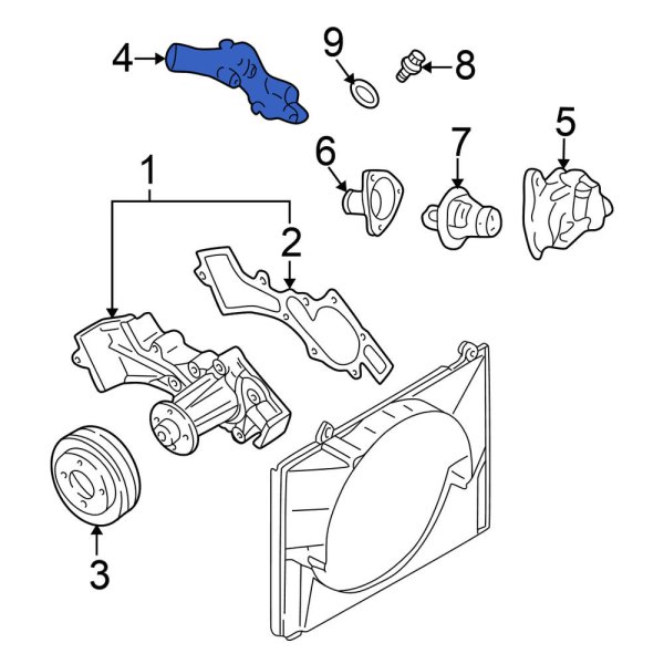 Engine Water Pump Outlet Pipe