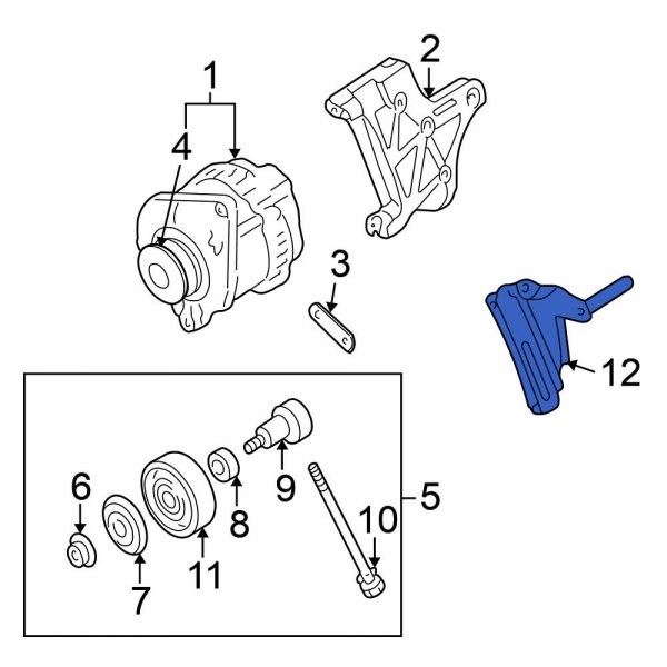 A/C Drive Belt Idler Pulley Bracket