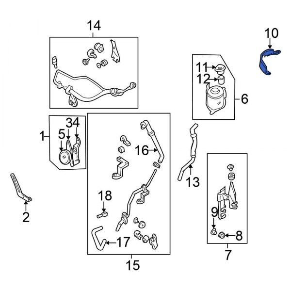 Power Steering Pump Reservoir Bracket