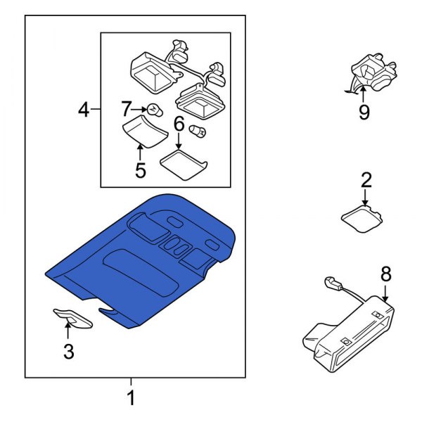 Nissan OE 969802W700 Overhead Console