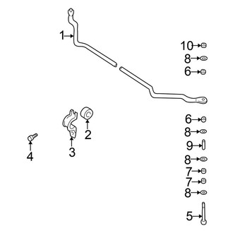 Nissan OE - Front Suspension - Stabilizer Bar & Components (4WD)